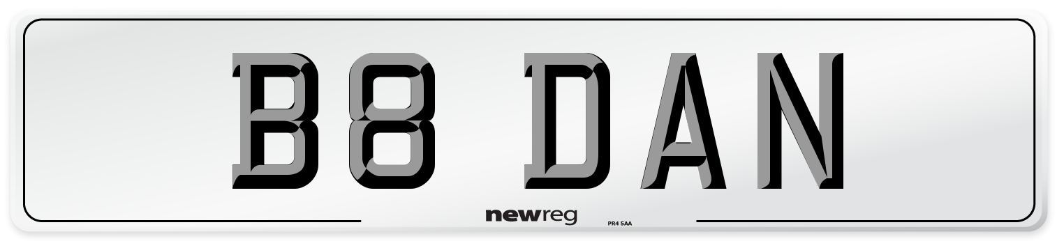 B8 DAN Number Plate from New Reg